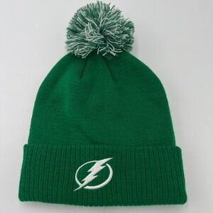 Tampa Bay Lightning Adidas Green Knit Beanie Pom Hat One Size NHL New